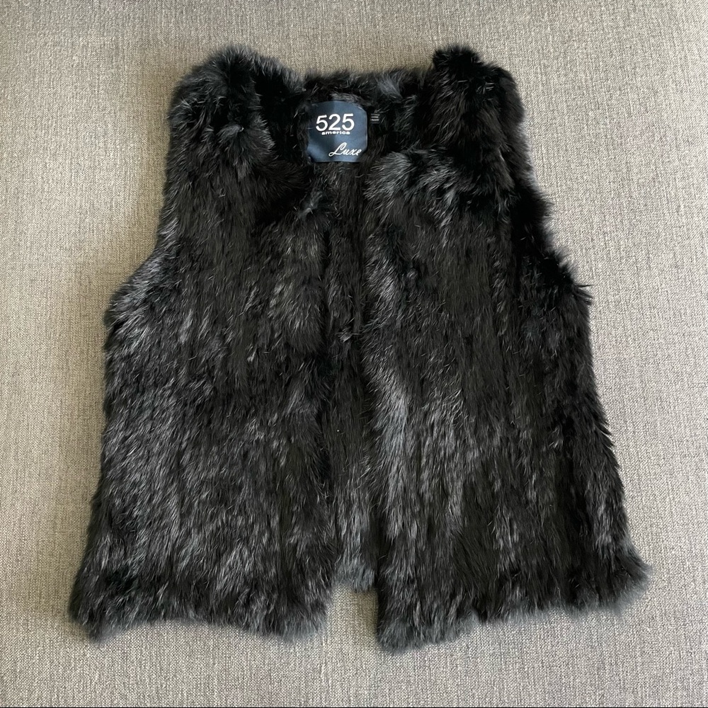 Black Rabbit Fur Vest